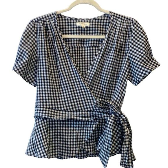 Max Studio Tops - Max Studio Wrap Gingham Fall Blouse S​​​​​​​​​​​​​​​​​​​